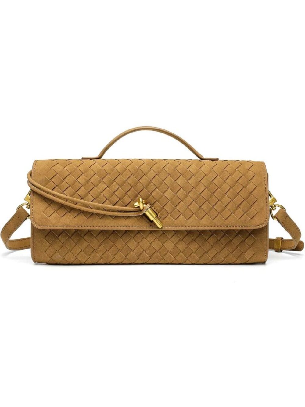 Chic Woven Evening Clutch | Suede Handbag for Women | Vintage Crossbody